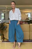 Made in Italy Jo Jo Quirky Hopsack Crop Pant Deep Teal